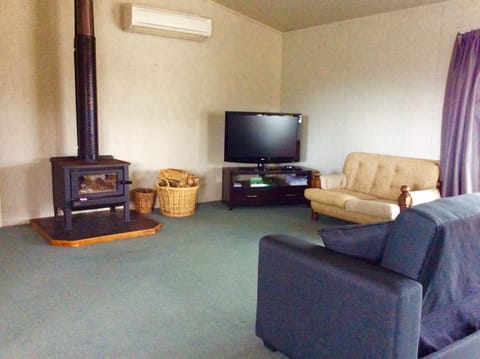 Smart TV, fireplace, DVD player, stereo