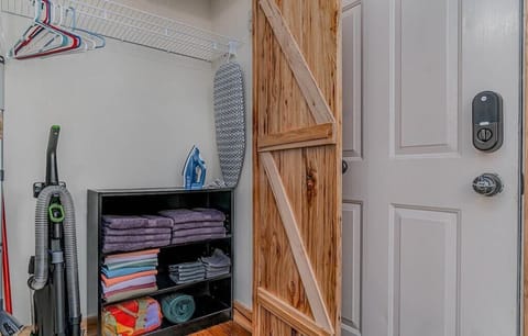 Beach and bath towels included. Ironing board & small iron.