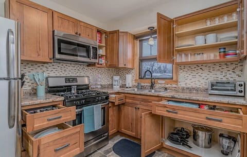 Fully loaded kitchen with anything you'd need.