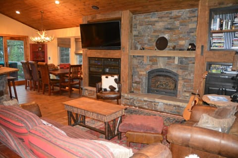Upstairs Great Room including kitchen, dining, and living room
