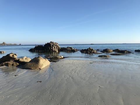 Beach nearby, sun loungers