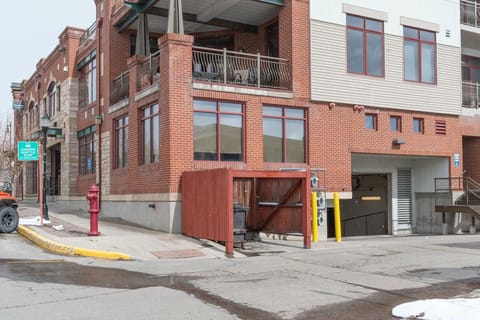 Entrance into the underground parking garage