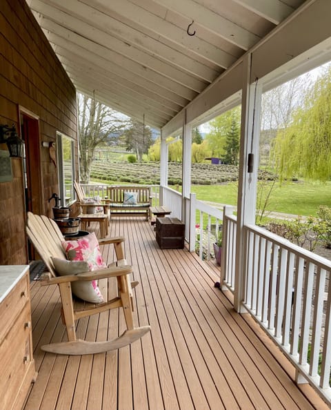 take in the sunset, sights and sounds from the front porch with ample seating
