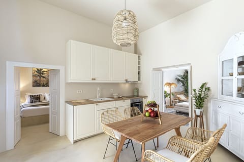 Kitchen and entrance to the master bedroom