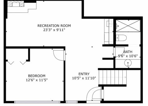 Lower level offers entry from the parking area and is a great place for the kids to have their own space.