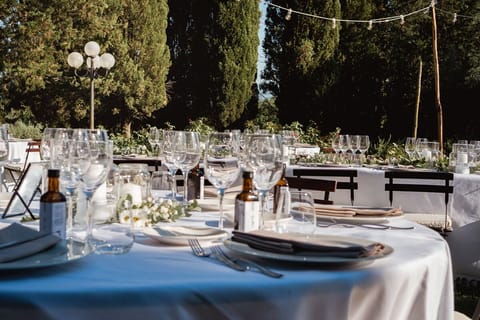 Outdoor banquet area