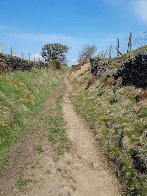 Ancient miners track just 2 mins stroll from Weaver's holiday cottage Ripponden