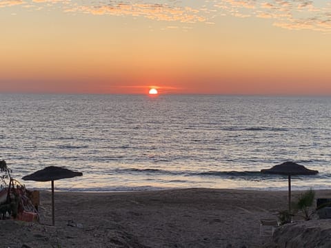 Beach nearby, sun loungers