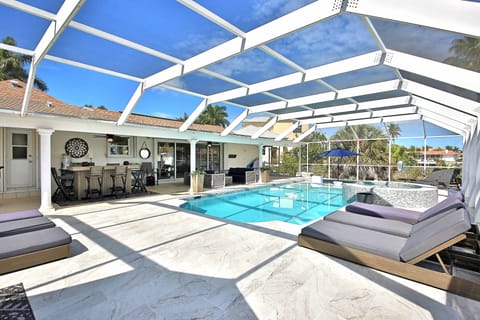 Pool | A heated pool, pool umbrellas