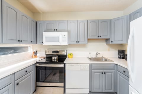 Newly remodeled kitchen with updated appliances. Plenty of counter space to whip up a quick meal.
