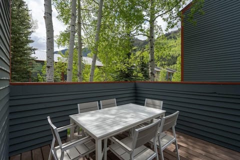 Just off the living/dining area, the private patio/deck features seating for six and plenty of fresh air.