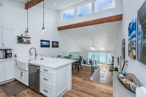 Balcony dining room - watch the dolphins play while enjoying a meal.