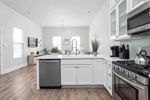 Our kitchen is home to brand new, stainless steel appliances - the chef of your group will love it!