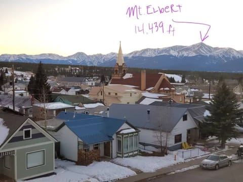 The view from the pool room window. There's Mt. Elbert, Colorado's tallest mountain. 