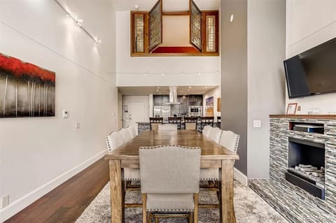 Dining room with working fireplace