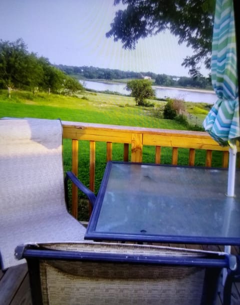 Enjoy the patio table while watching the river flow by.