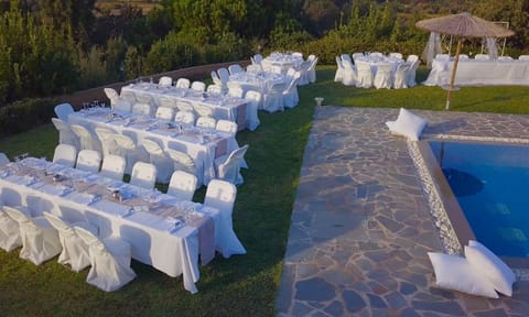 Outdoor banquet area