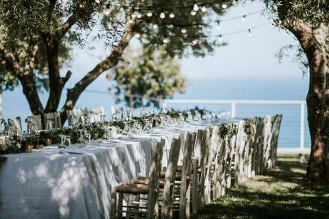 Outdoor banquet area