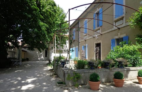 External view of the building. the yard and our house on the right
