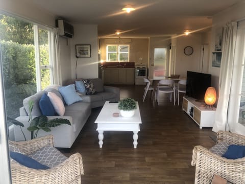 Water front house - open plan lounge, dining & kitchen