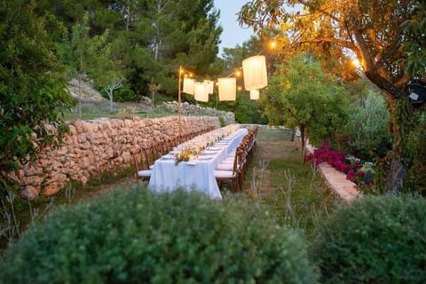 Outdoor banquet area