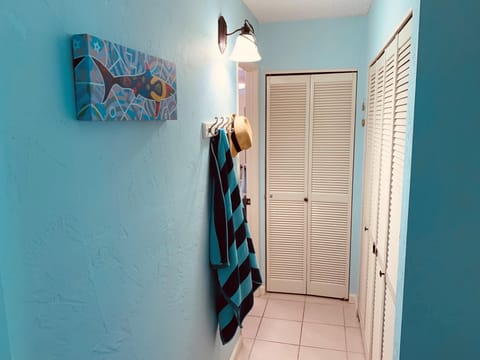 Hall to bathroom and beach gear closet