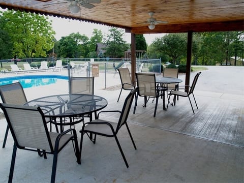 patio Located outside the Clubhouse next to the pool where you can go to relax