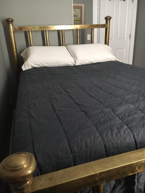 Antique brass for full bed for peaceful nights sleep.