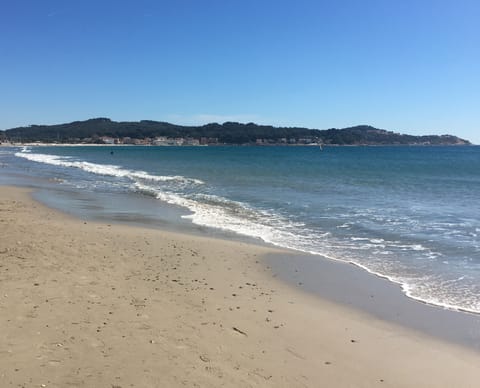 Beach nearby, sun loungers