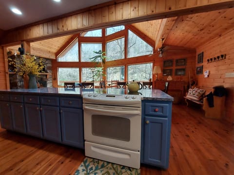 The kitchen is open to the dining and living room areas for easy entertaining.