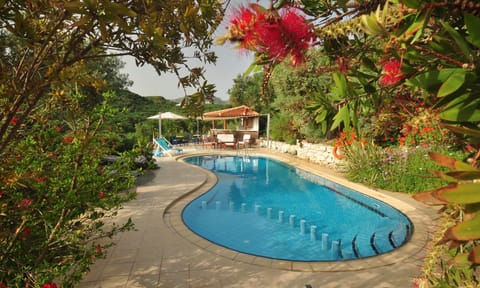 Pool and Mediterranean flowers