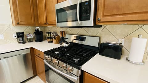 Top of the line appliances, including quiet dishwasher and gas stove and oven