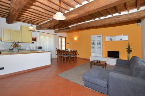 The living room with kitchen corner in the apartmnent 1