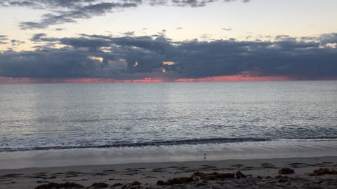 Beach nearby, sun loungers, beach towels