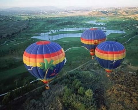 Hot air balloons fly daily during the summer
