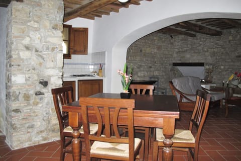 The kitchen-dining room downstairs