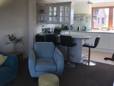 Open plan kitchen/lounge.