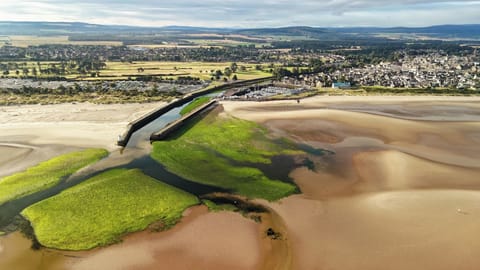 Drone picture of low tide. Courtesy Nairn Rocks!!