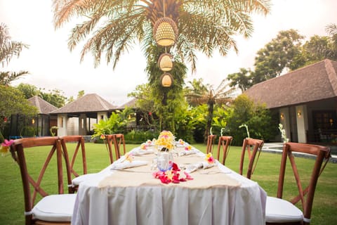 Outdoor banquet area