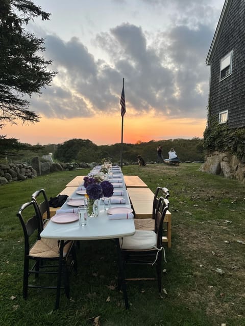 Outdoor banquet area