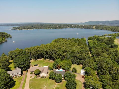 The large yard backs up to GFL