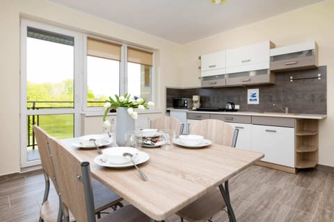 Kitchenette with dining table. 