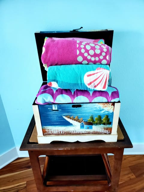 Hot tub and beach towels