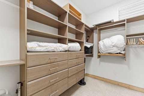 Large walk-in closet in the en suite bathroom.