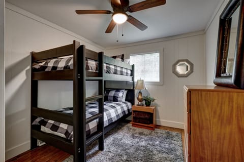 Twin size bunk beds in second guest bedroom