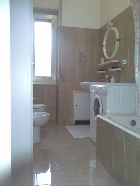 Combined shower/tub, hair dryer, bidet, toilet paper