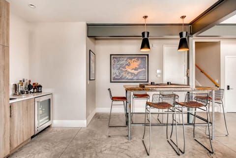 Enjoy board games or do a puzzle on the family room bar height table