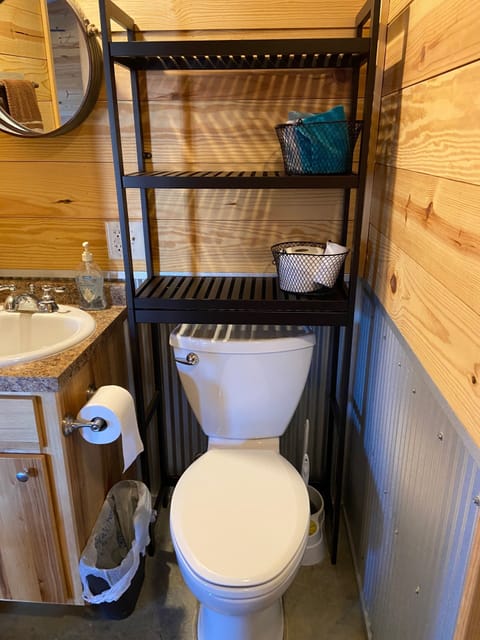 Over toilet storage for guest use