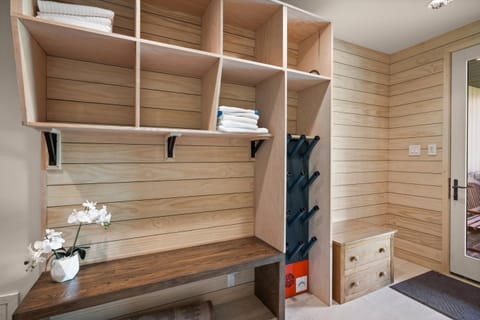 Enter from the ski slope into this great mud room. The private hot tub is also accessed from this area.