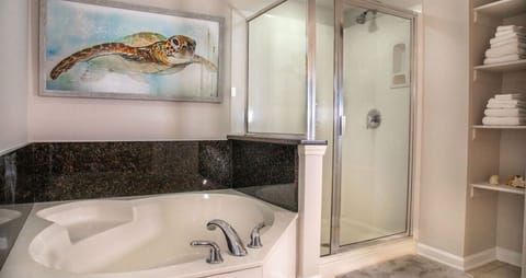 Combined shower/tub, jetted tub